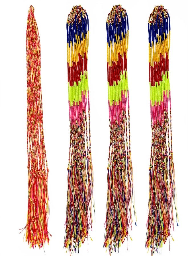 Allazone 80 PCS Handmade Braided Bracelets Assorted Colors Friendship Cords Thread Bracelets, Colorful String Thread Bracelets Friendship Cords Strand Bracelet for Party Favors Supplies - Image 1